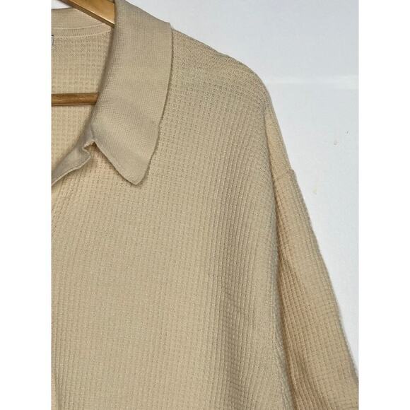 Madewell Johnny Polo Shirt Collar Short Sleeve Sweater Vintage Linen NWT XL - Picture 8 of 13
